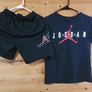 Black Jordan T-Shirt and Shorts Set